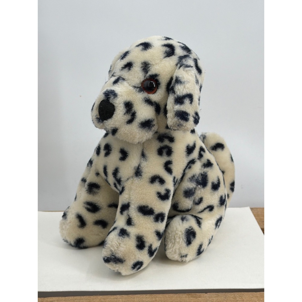 Vintage 1985 Dakin Dalmatian Puppy Plush Stuffed Animal Dog White Black Spots